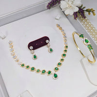 Aamrapali Luxe Spark Crystal Stone And Pearls Necklace Set
