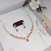 Aamrapali Luxe Spark Crystal Stone And Pearls Necklace Set