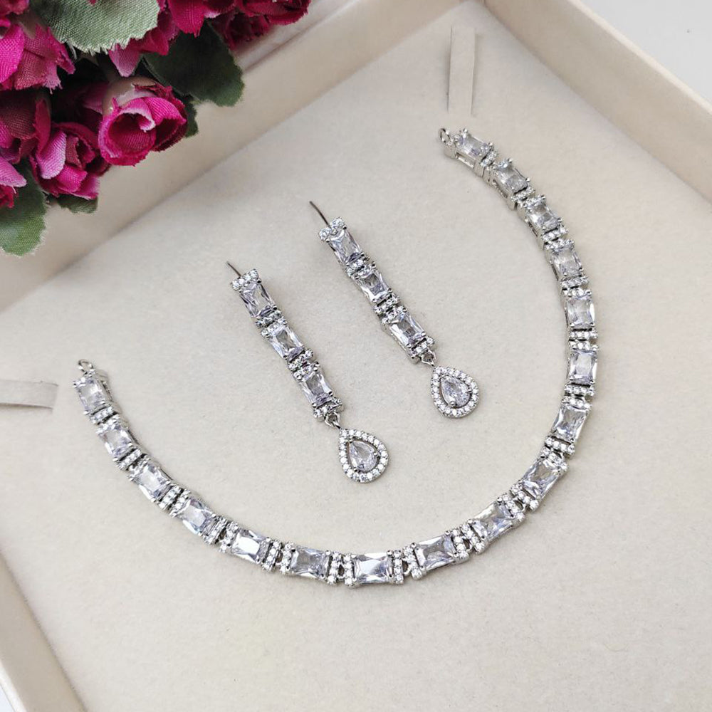 Aamrapali Sparkling Crystal Stone Necklace Set