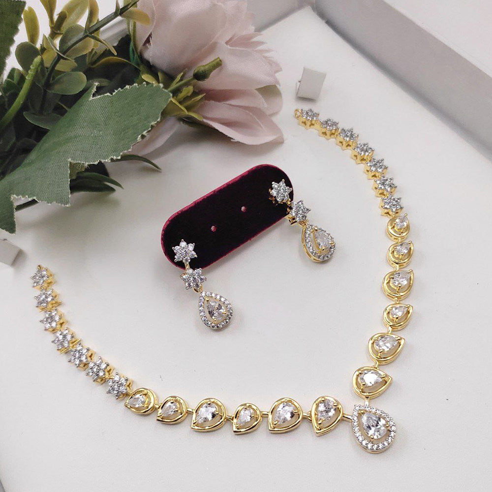 Aamrapali Sparkling American Dimond Necklace Set