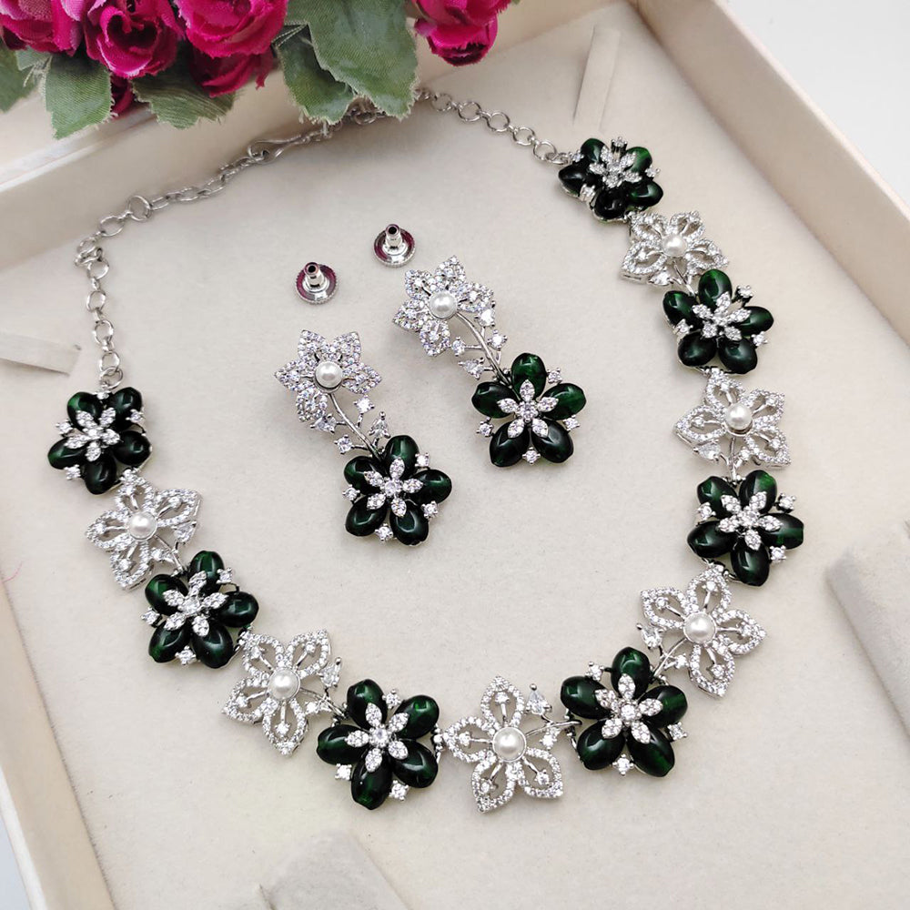 Aamrapali Austrian And Pearl Necklace Set
