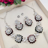 Aamrapali American Dimond And Pearl Necklace Set