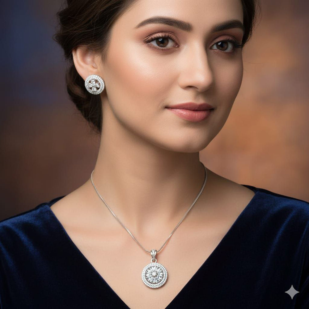 Aamrapali Classic Austrian Stone Chain Pendant Set