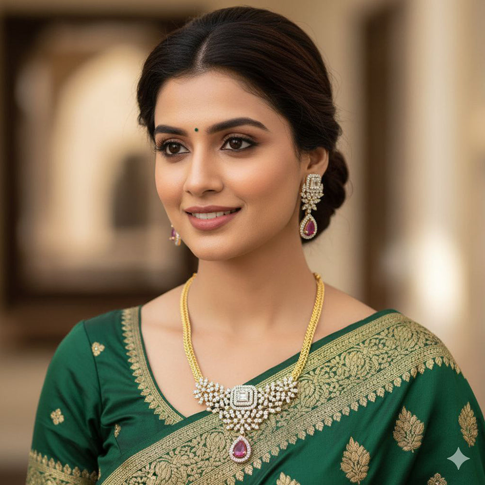 Aamrapali Classic American Daimond Necklace Set