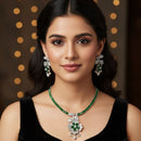 Aamrapali Beautiful Floral American Diamond Necklace Set