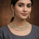 Aamrapali Royal Austrian Stone And Pearl Necklace Set
