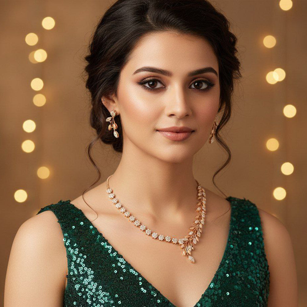 Aamrapali Shimmer Austrian Stone Necklace Set