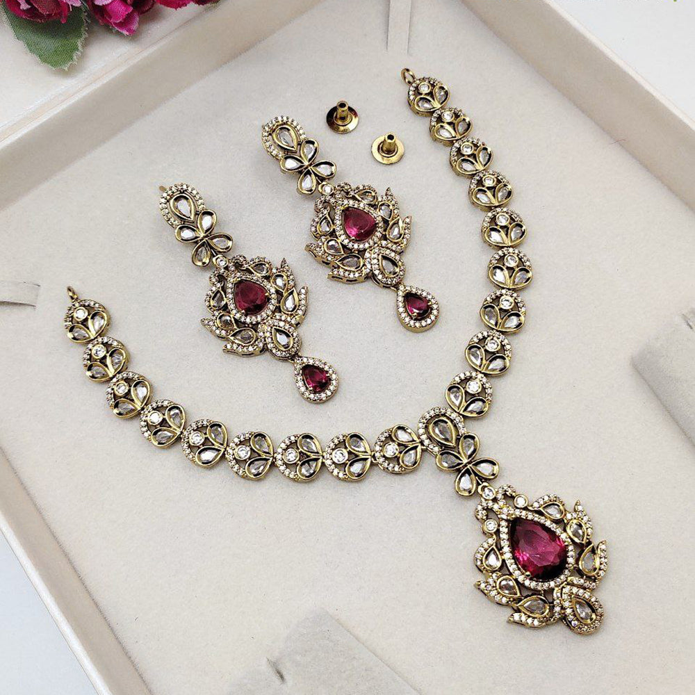 Aamrapali Shimmer Crystal Stone Austrian Stone Necklace Set