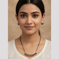 Aamrapali Designer Crystal Stone Black Beaded Mangalsutra