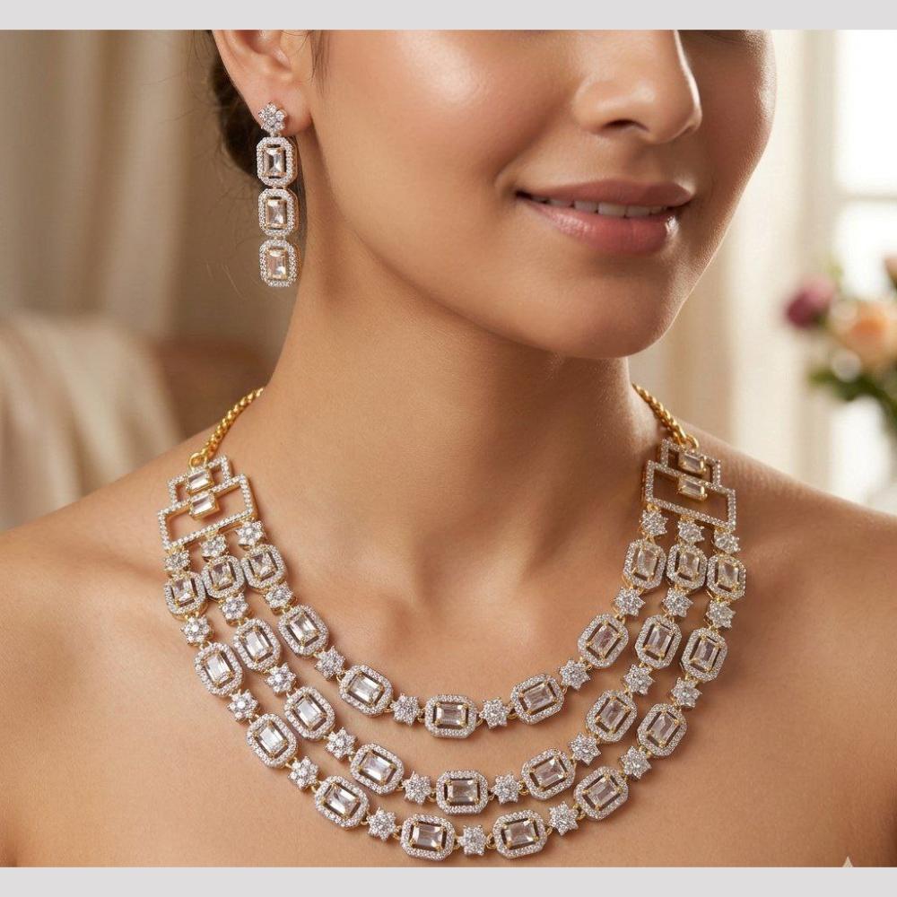 Aamrapali Luxe American Daimond And Austrian Necklace Set
