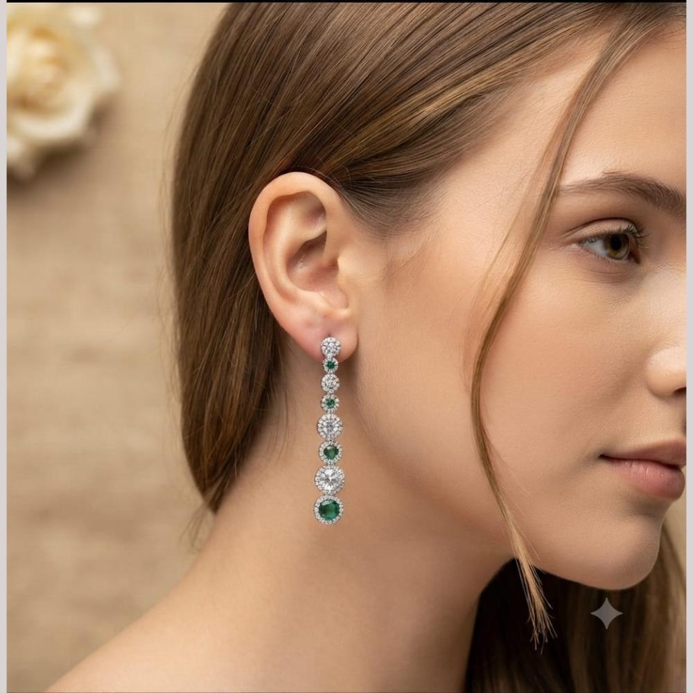 Aamrapali Luxury American Diamond Designer Dangler Earrings