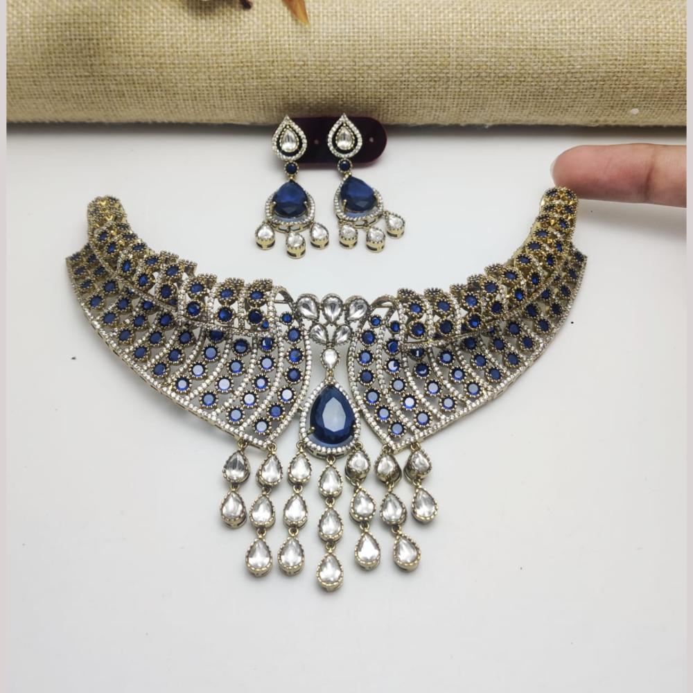 Aamrapali Exclusive American Daimond Choker Necklace Set 