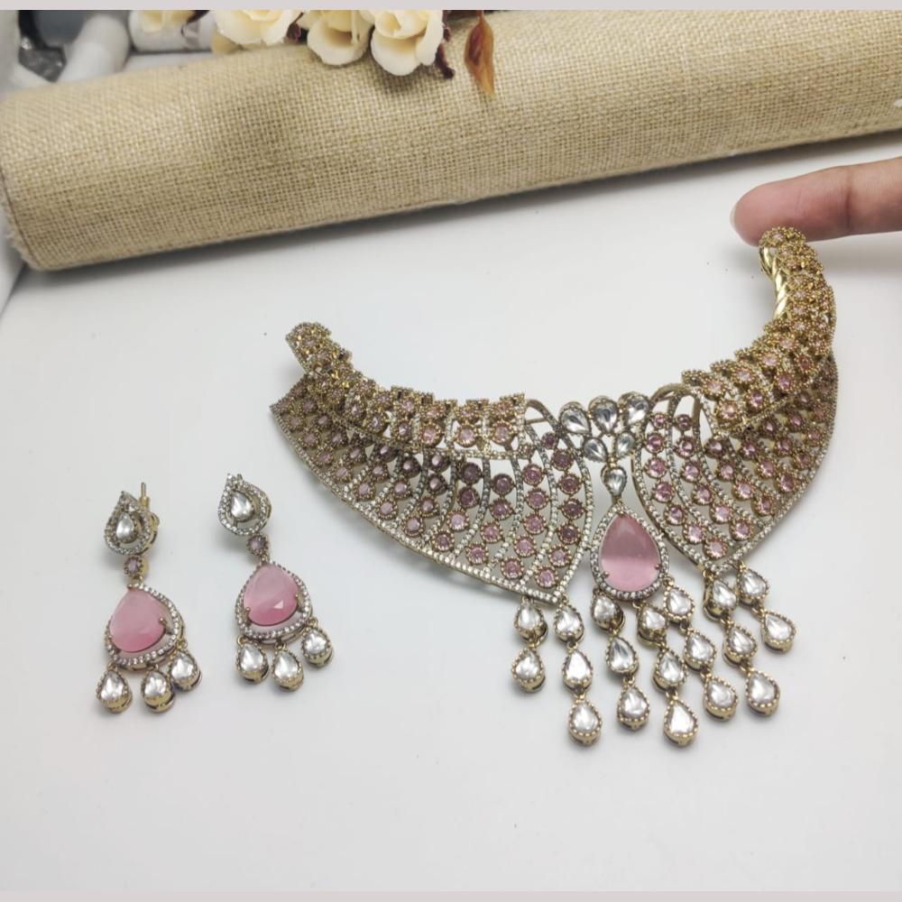 Aamrapali Exclusive American Daimond Choker Necklace Set