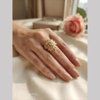 Aamrapali Shimmering Austrian Stone Fancy Statement Ring  