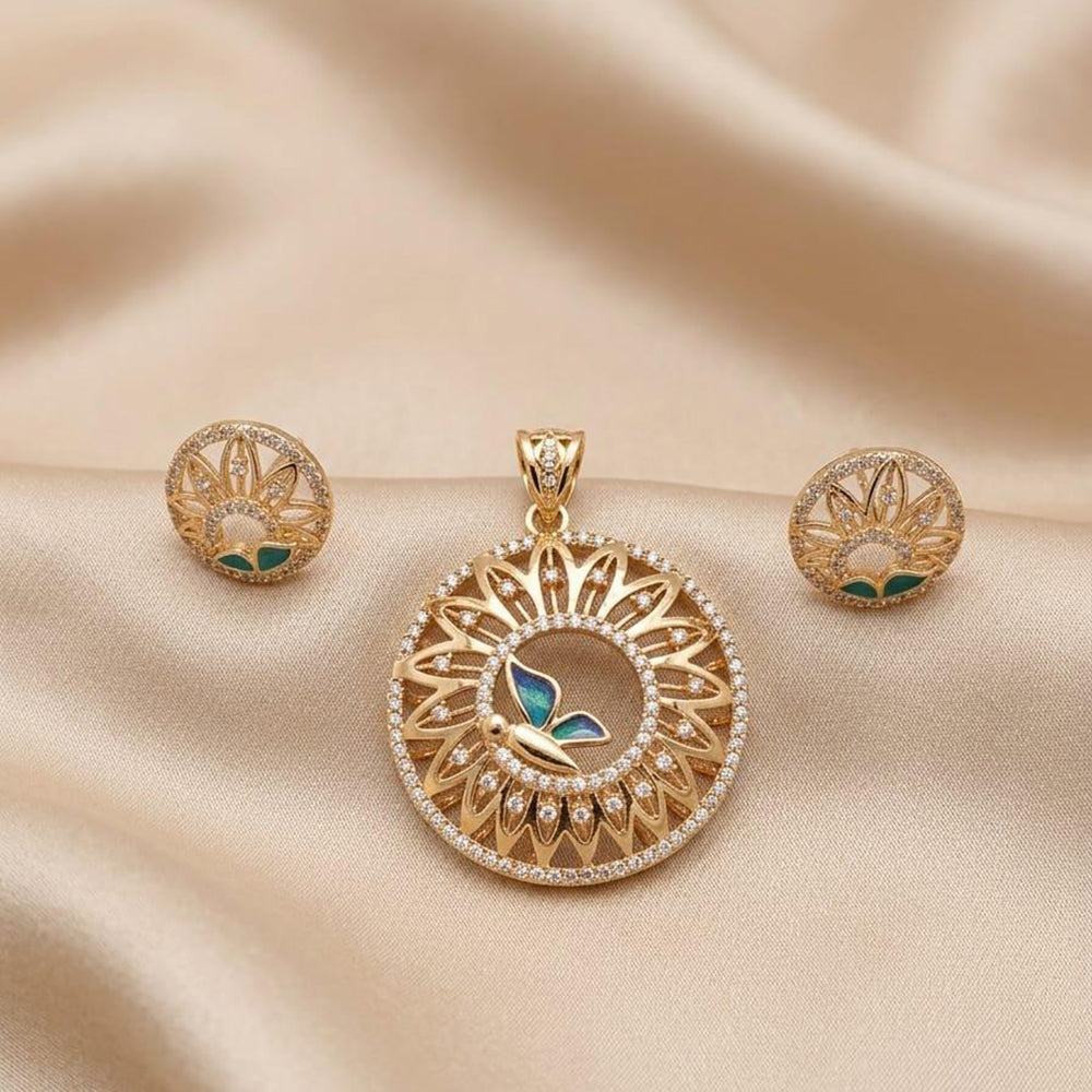 Aamrapali Premium American Diamond Pendant Set