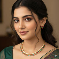 Aamrapali Shimmer Crystal Stone Necklace Set