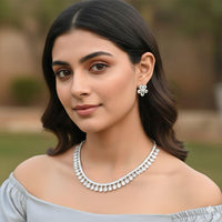 Aamrapali Shimmer Crystal Stone Necklace Set