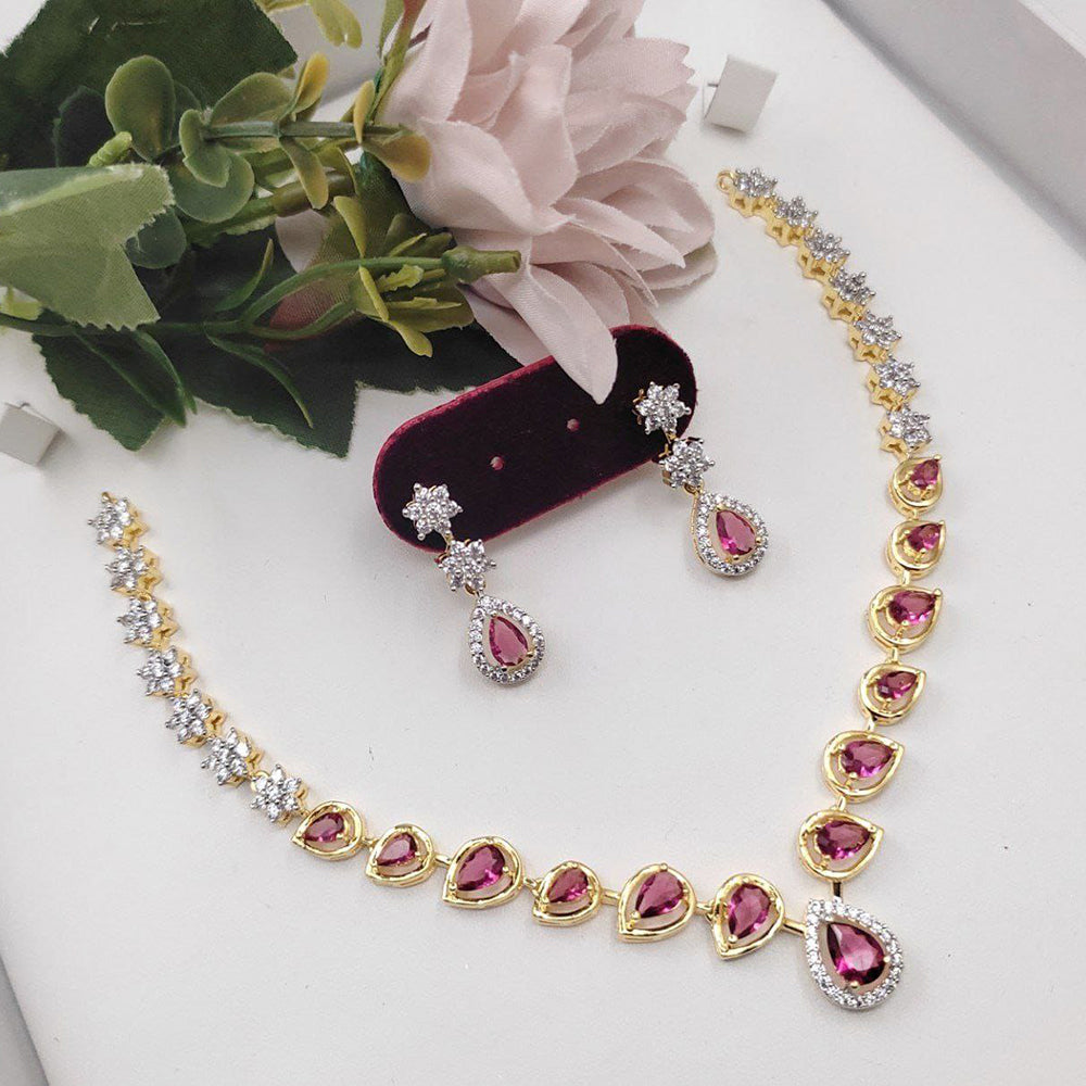 Aamrapali Sparkling American Daimond Neckalce Set  