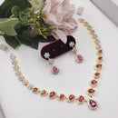 Aamrapali Sparkling American Daimond Neckalce Set  