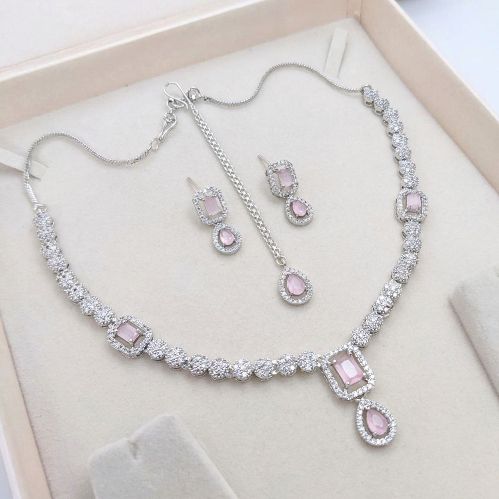 Aamrapali Sparkling American Daimond Neckalce Set