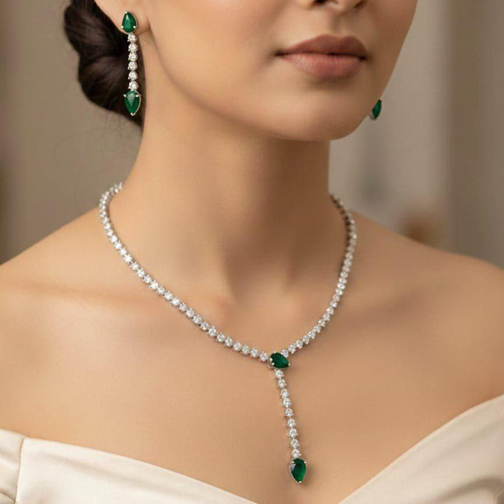 Aamrapali Sparkling American Daimond Neckalce Set