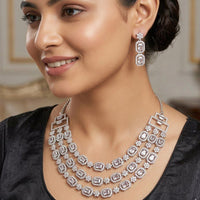 Aamrapali Sparkling American Daimond Neckalce Set