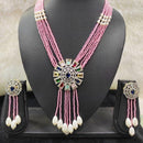 Aamrapali Luxe Royal American Diamond And Pearl Long Necklace Set