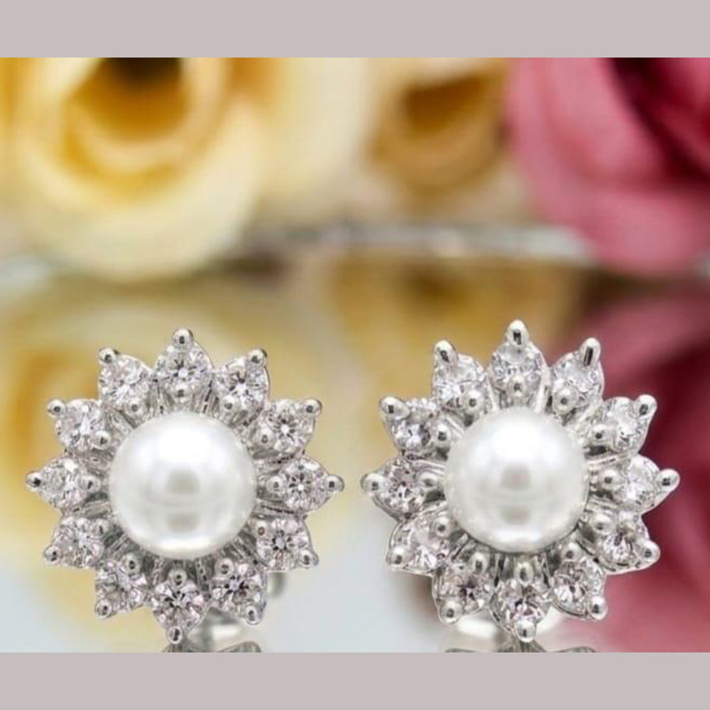 Aamrapali Austrian Stone And Pearl Studs Earrings 