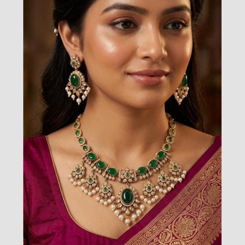 Aamrapali Pota Stone And Pearl Designer Necklace Set