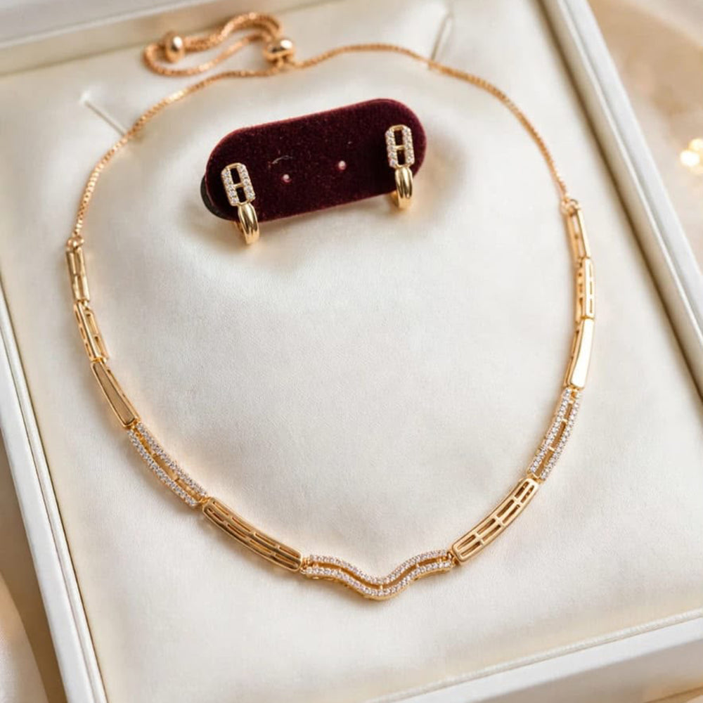 Aamrapali  Modern Minimalist Austrian Stone Designer Necklace Set