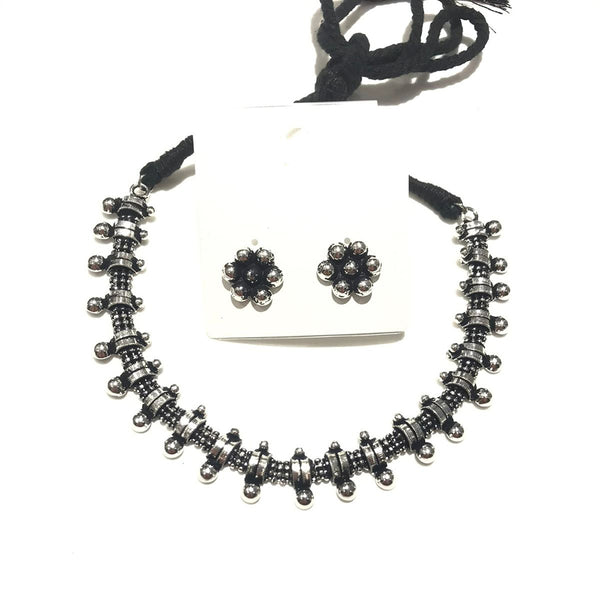Shrisha Oxidised Plated Choker Necklace Set
