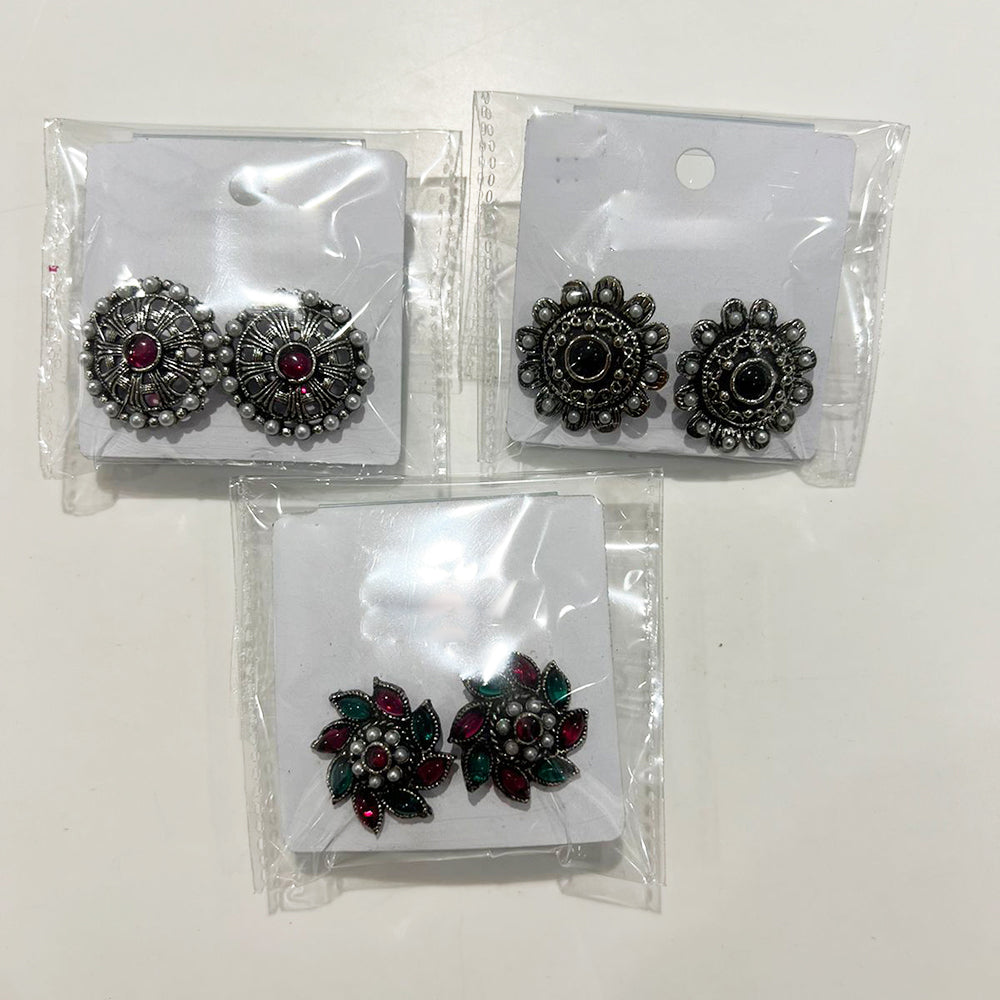 Shrisha Oxidised Plated  Stud Earrings (Assorted Design)