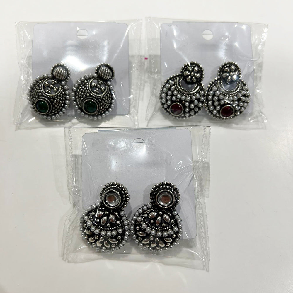 Shrisha Oxidised Plated  Stud Earrings (Assorted Design)