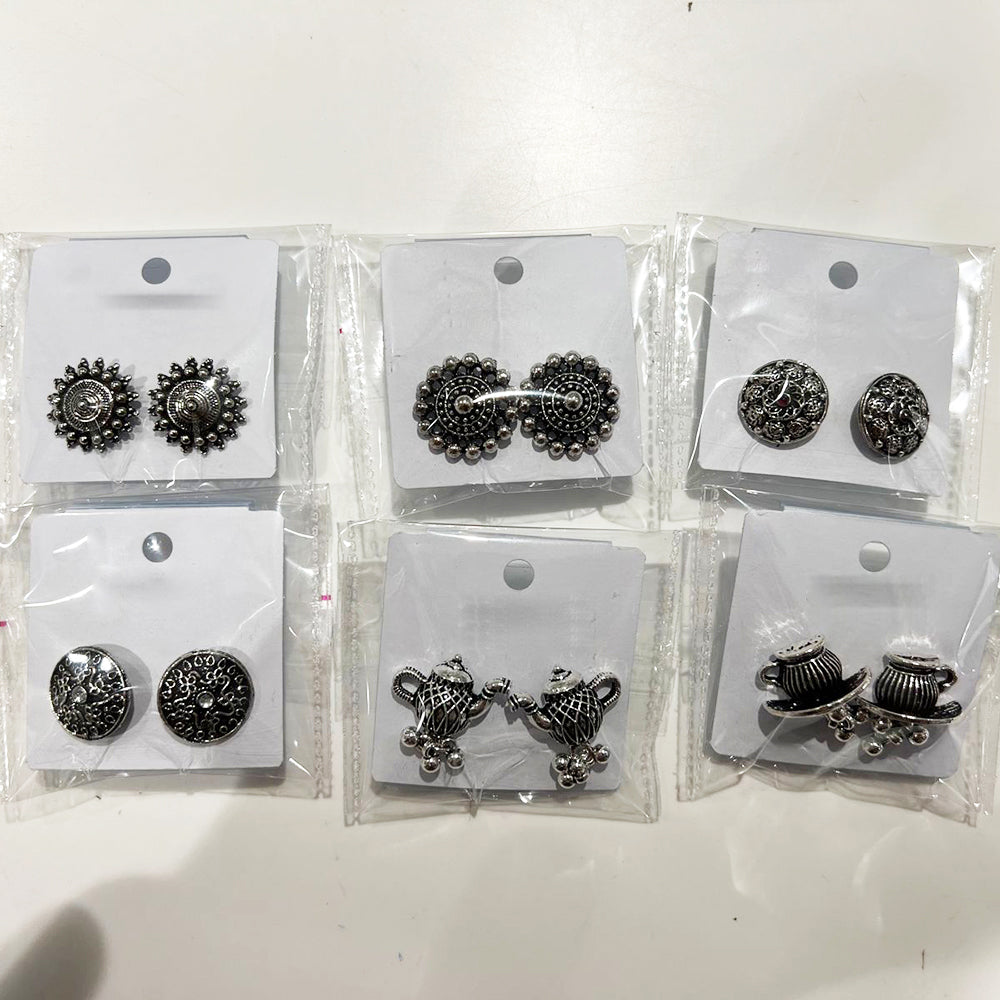 Shrisha Oxidised Plated  Stud Earrings (Assorted Design)