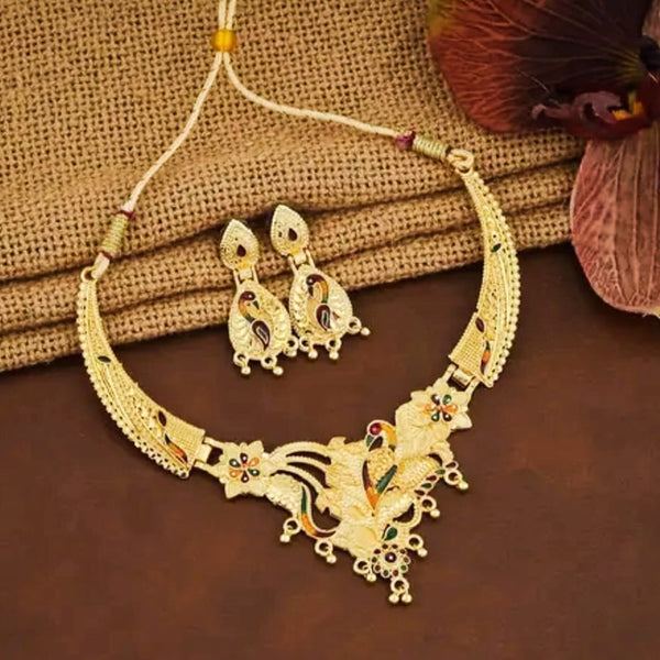 Kavyanjali Jewels Forming Gold Plated Necklace Set