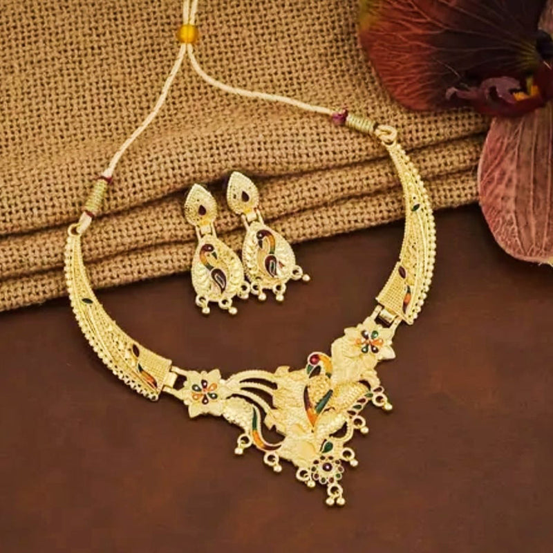 Kavyanjali Jewels Forming Gold Plated Necklace Set