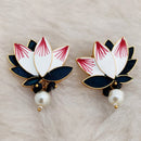 Marudhar Creations Gold Plated Matte Finish Stud Earrings