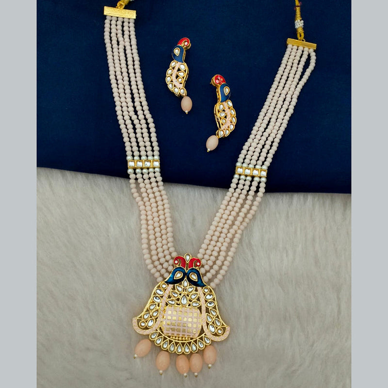 Marudhar Creations Gold Plated Kundan And Beads Necklace Set