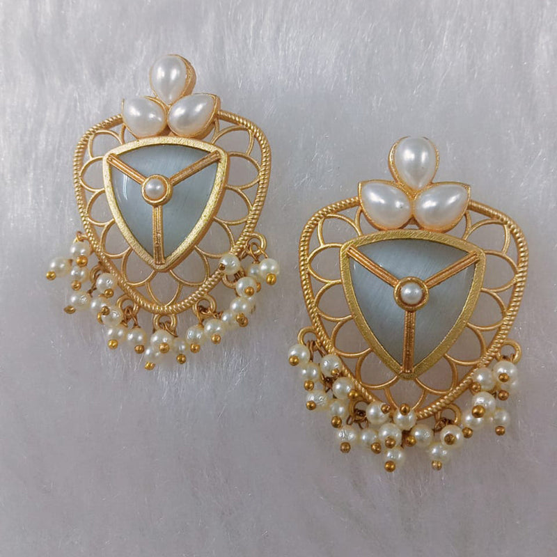 Marudhar Creations Gold Plated Matte Finish Dangler Earrings
