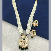 Marudhar Creation Gold Plated Kundan And Pearl Long Necklace Set