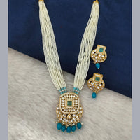 Marudhar Creation Gold Plated Kundan And Pearl Long Necklace Set