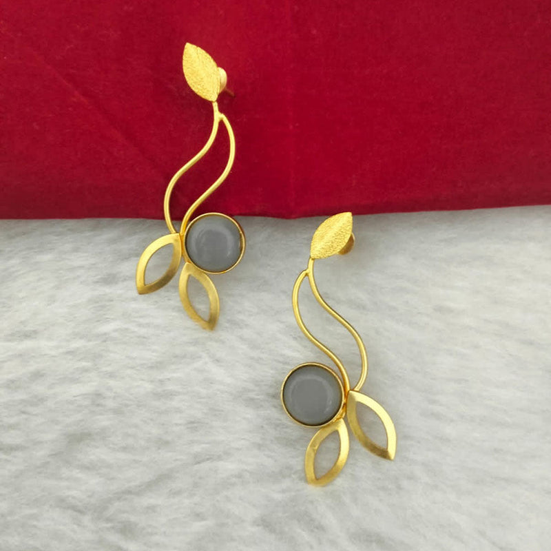 Marudhar Creations Gold Plated Matte Finish  Dangler Earrings