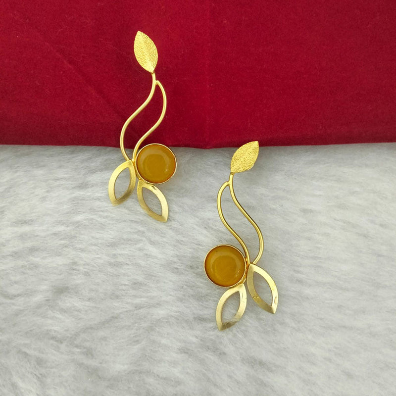 Marudhar Creations Gold Plated Matte Finish  Dangler Earrings