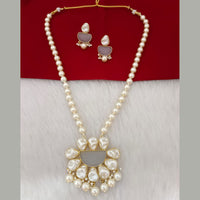 Marudhar Creation Gold Plated Mother Of Pearls Long Necklace Set