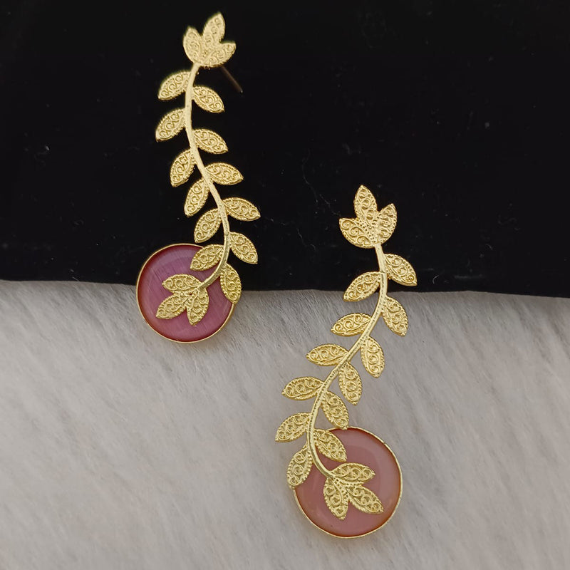 Marudhar Creations Gold Plated Matte Finish Earrings