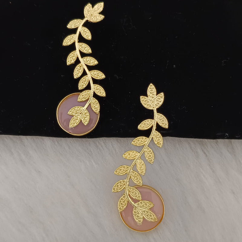 Marudhar Creations Gold Plated Matte Finish Earrings