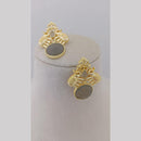 Marudhar Creations Gold Plated Matte Finish Pota Stone Dangler Earrings