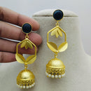 Marudhar Creations Gold Matte Finish Pota Stone Jhumki Earrings