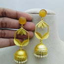 Marudhar Creations Gold Matte Finish Pota Stone Jhumki Earrings