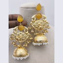 Marudhar Creations Matte Finish Pota Stone And Ghungroo Jhumki Earrings